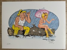 EX LIBRIS GOLDEN CREEK TILLIEUX " CHINOIS A 2 ROUES " WALTHERY 30*40 Cm