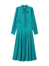 Longue Robe Twinset De Femme, 100% Viscose Jacquard, Couleur Verte Modèle: 23