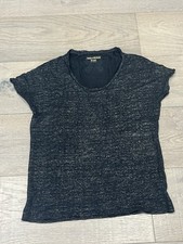 Comme Neuf Beau Rock Teeshirt  Noir Paillettes Argent  Zadig Et Voltaire Deluxe