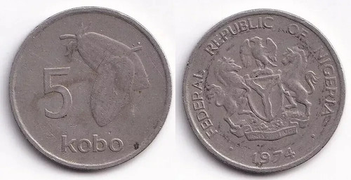 Kobo 1974 nigéria armoiries - 5,