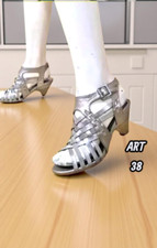 Art by gémo 38 Chaussures ouvertes espadrilles escarpins gris argenté