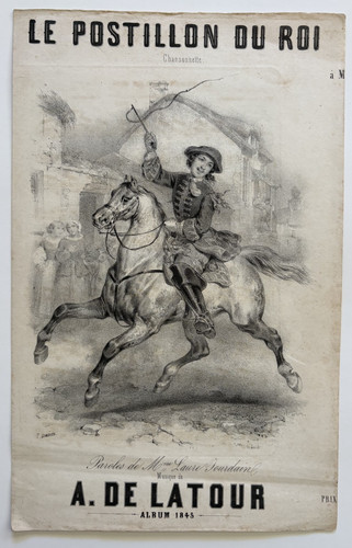 Postillon roi lithographie - postillon,