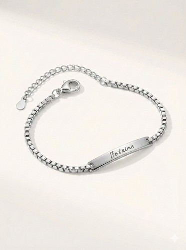 Bracelet gourmette argent je - bracelet,