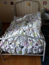 Lit fille 90*190 cm, imitation fer forgé gris taupe