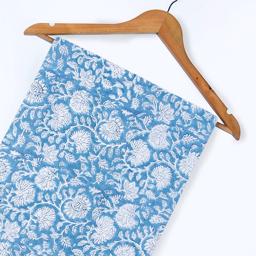 Tissu floral indien pur - , coton