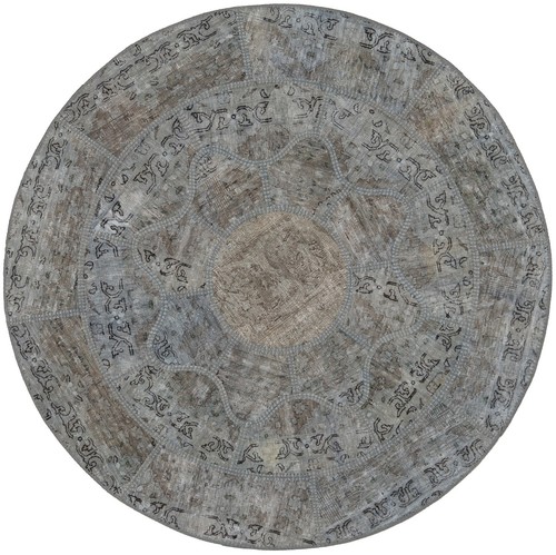 Tapis patchwork rond vintage - patchwork,