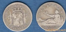 Espagne – 2 Pesetas 1870