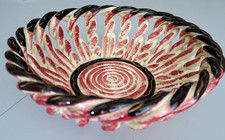 Grande Coupe céramique tressée signée Fase   Vallauris 1950