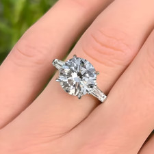 Bague de mariage pour femmes coupe ronde 2,1,00 ct IGI Lab Grown Platinum 950...