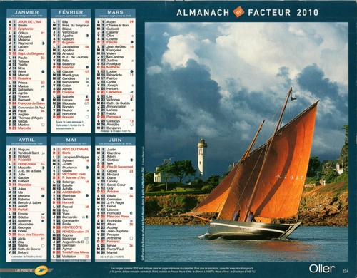 Calendrier almanach des - **,