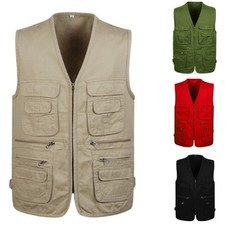En plein air Gilet Photographie Polyester+Nylon Hommes Multi poches Nouveau