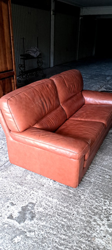 Canapé cuir couleur marron