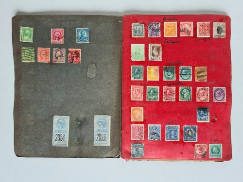 Ancien album lot timbres - album, de