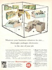 BURROUGHS 220 Machine Électronique Sensitronic 1959 Publicité 1 Page