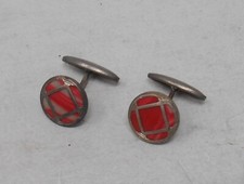 Paires de boutons de manchette anciens en métal et celluloid