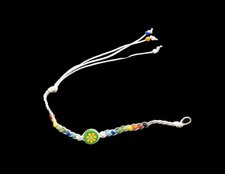 Bracelet brésilien amitié fil tresse fleur jaune    D2D