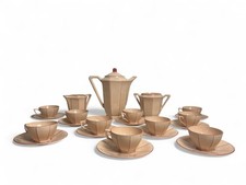 Art déco, service à café Digoin Sarreguemines rose vers 1930