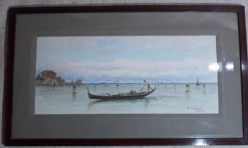 Ancienne aquarelle marine - marine, sous