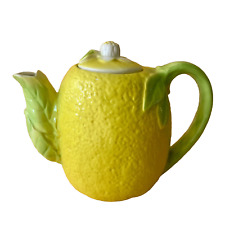 Verseuse Théière cafetière céramique citron vintage fruit barbotine rétro