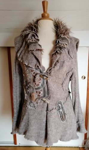 Veste maille beige - veste,