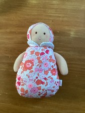 MC/ Doudou Poupée Jacadi Josephine Fleurs 16 Cm Grelot Hochet Blanc Rose Orange