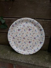 Plat Rond à Gâteaux Porcelaine Limoges P.C.L Décor Millefleurs Vintage