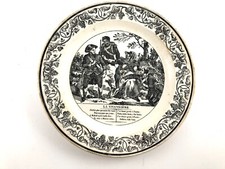 1828 Assiette Creil Montereau militaire empire Napoleon la vivandiere Beranger