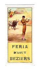 Affiche "Feria d'Août" - Corridas à Béziers - Années 1960 - Rare & collector !