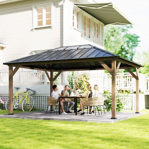 Hardtop gazebo with galvanized - hardtop,