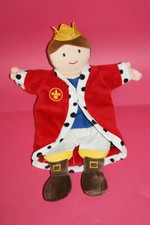 HISTOIRE D'OURS DOUDOU MARIONNETTE PRINCE HO2242 MANTEAU ROUGE COURONNE KOM9