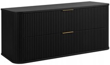 Meuble sous-lavabo salle de bain ELEGANCE 120 cm façade rainurée noir