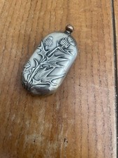 Porte louis d'or  en metal argenté Art Nouveau Chardon 1900