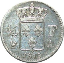 S2143 Rare 1/4 Franc Louis
