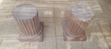 paire de  Colonnes romaine en bois cérusé 1980 CIC design  Décoration