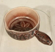 Caquelon vintage à décor scarifié par Jean Austruy à Saint Marcellin 1960s