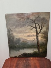  Tableau Ancien Peinture Huile Sur Toile Marouflée Sur Bois E Montalla