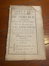 Philidor A.D.: Ariettes détachées du Sorcier, comédie 2 actes, EO 1764