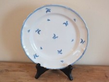 Assiette ancienne en faience de l'est 19è fleurs bleues - à identifier