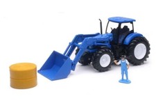 NEWRAY - Tracteur avec chargeur NEW HOLLAND T7 270 avec une balle de paille e...