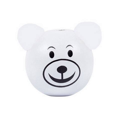 Perle ours blanc 25mm tete - blanc,