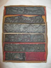 ? BRODERIE Lot X6 Ancien TAMPON À FESTON ANIMAUX CAMPAGNE en BOIS Festonnage