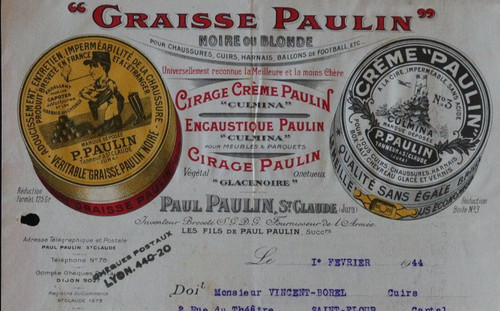 Facture graisse paulin 1944 - paulin,