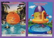 2 cartes postales publicité boisson Oasis fruits Mangue Debol + Enrico l'Abricot