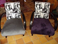 Paire de fauteuils club Art Déco de J. Halabala