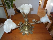 ancien lustre luminaire art nouveau en bronze 