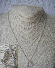 collier pendentif coeur serti 4gr ARGENT massif 925 N°468