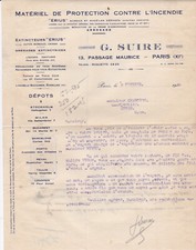PARIS G SUIRE MATERIEL D INCENDIE ERIUS ANNEE 1932 MR CHARTIER CHARPENTIER CETON
