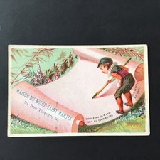 Carte de Table - Chromo Ancien Fin XIXè MAISON DU MOINE SAINT MARTIN Imp. Laas