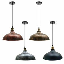 Luminaire Rétro Lustre Plafonnier Vintage Noir Lampe Cage Éclairage de Plafond