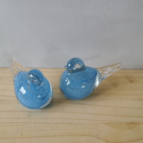 Lot oiseaux verre bleu - lot, en